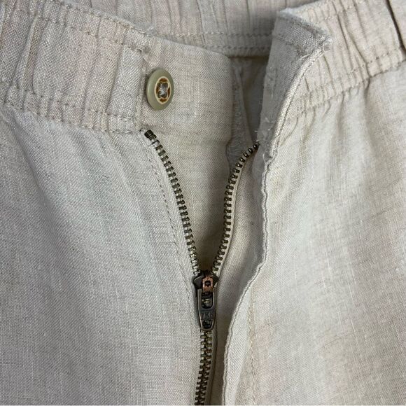 Caribbean Men’s 38 Linen Cargo Trousers Cream Relaxed Vacation Resort Cruise - Picture 11 of 14